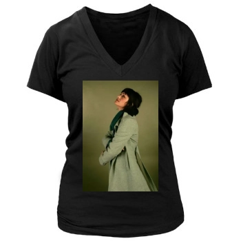 Shannyn Sossamon Women's Deep V-Neck TShirt