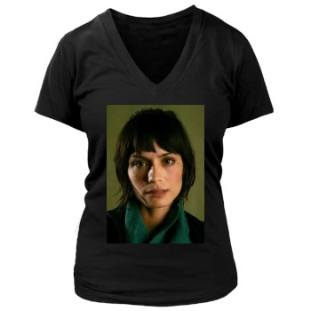 Shannyn Sossamon Women's Deep V-Neck TShirt