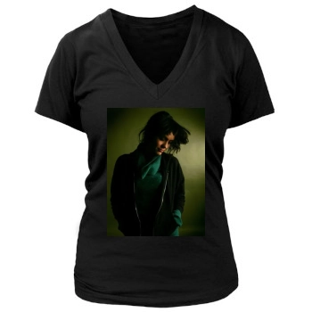 Shannyn Sossamon Women's Deep V-Neck TShirt