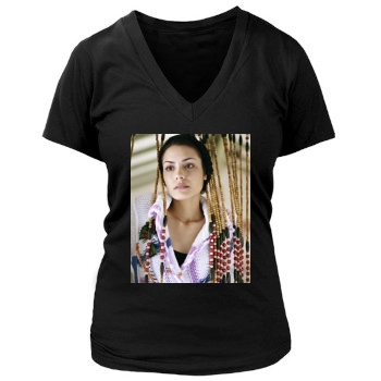 Shannyn Sossamon Women's Deep V-Neck TShirt