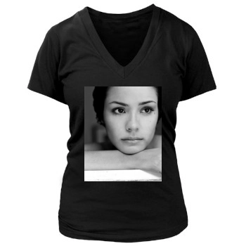 Shannyn Sossamon Women's Deep V-Neck TShirt