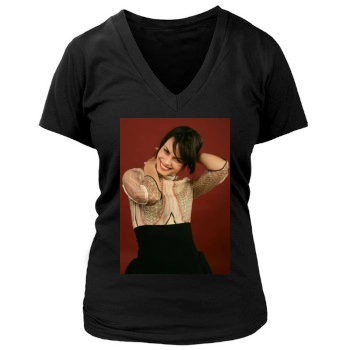 Shannyn Sossamon Women's Deep V-Neck TShirt