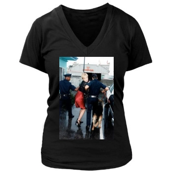 Sharon Stone Women's Deep V-Neck TShirt