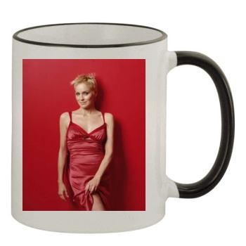 Sharon Stone 11oz Colored Rim & Handle Mug