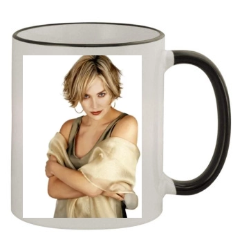 Sharon Stone 11oz Colored Rim & Handle Mug