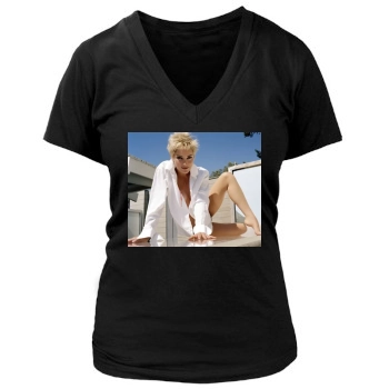 Sharon Stone Women's Deep V-Neck TShirt