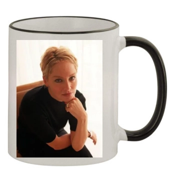 Sharon Stone 11oz Colored Rim & Handle Mug