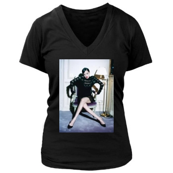 Shu Qi Women's Deep V-Neck TShirt