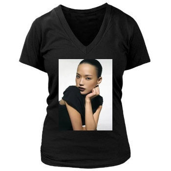 Shu Qi Women's Deep V-Neck TShirt