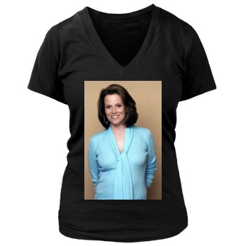 Sigourney Weaver Women's Deep V-Neck TShirt