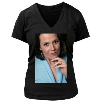 Sigourney Weaver Women's Deep V-Neck TShirt