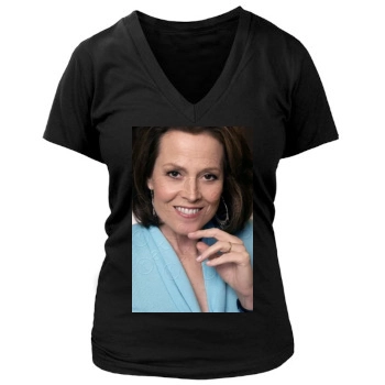 Sigourney Weaver Women's Deep V-Neck TShirt