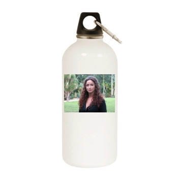 Sofia Milos White Water Bottle With Carabiner