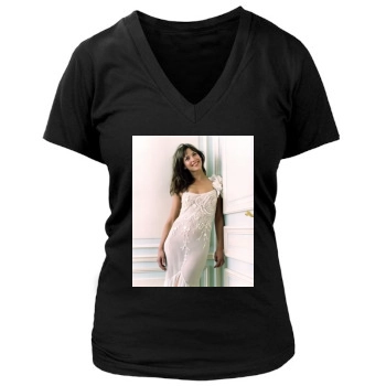 Sophie Marceau Women's Deep V-Neck TShirt