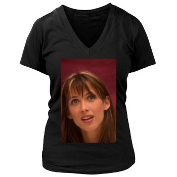 Sophie Marceau Women's Deep V-Neck TShirt