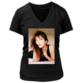 Sophie Marceau Women's Deep V-Neck TShirt