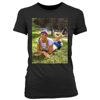 Stacy Keibler Women's Junior Cut Crewneck T-Shirt