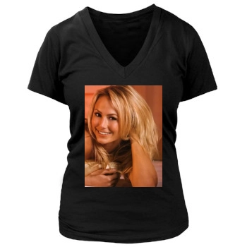 Stacy Keibler Women's Deep V-Neck TShirt