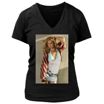 Stacy Keibler Women's Deep V-Neck TShirt