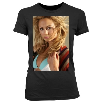 Stacy Keibler Women's Junior Cut Crewneck T-Shirt