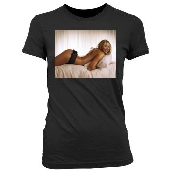 Stacy Keibler Women's Junior Cut Crewneck T-Shirt