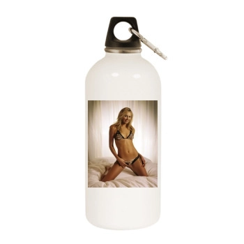 Stacy Keibler White Water Bottle With Carabiner