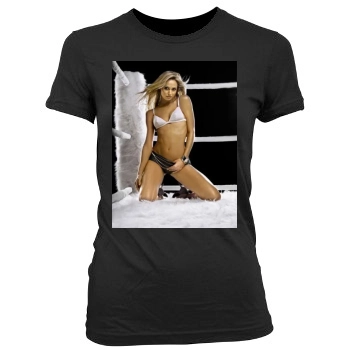 Stacy Keibler Women's Junior Cut Crewneck T-Shirt