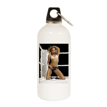 Stacy Keibler White Water Bottle With Carabiner