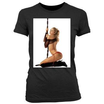 Stacy Keibler Women's Junior Cut Crewneck T-Shirt