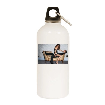 Stephanie Seymour White Water Bottle With Carabiner