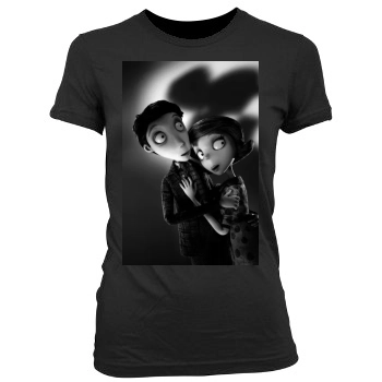 Frankenweenie (2012) Women's Junior Cut Crewneck T-Shirt