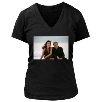 Sophie Marceau Women's Deep V-Neck TShirt