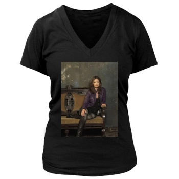 Summer Glau Women's Deep V-Neck TShirt