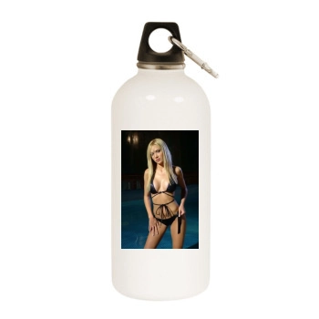 Tara Conner White Water Bottle With Carabiner