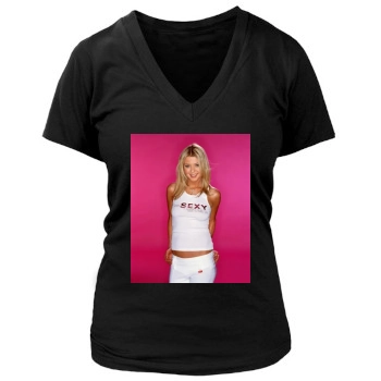 Tara Reid Women's Deep V-Neck TShirt