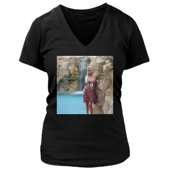 Tara Reid Women's Deep V-Neck TShirt