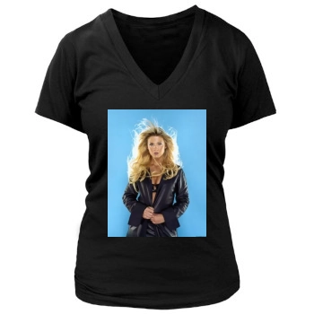 Tara Reid Women's Deep V-Neck TShirt