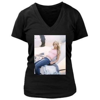 Tara Reid Women's Deep V-Neck TShirt