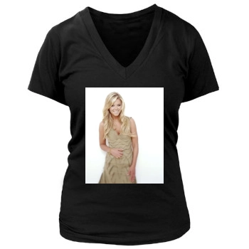 Tara Reid Women's Deep V-Neck TShirt