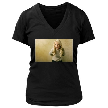 Tara Reid Women's Deep V-Neck TShirt