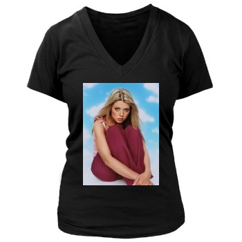 Tara Reid Women's Deep V-Neck TShirt