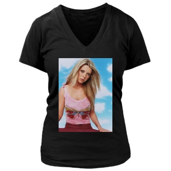 Tara Reid Women's Deep V-Neck TShirt