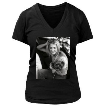 Tara Reid Women's Deep V-Neck TShirt