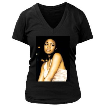 Tatyana Ali Women's Deep V-Neck TShirt