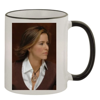 Tea Leoni 11oz Colored Rim & Handle Mug