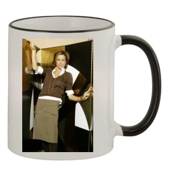 Tea Leoni 11oz Colored Rim & Handle Mug