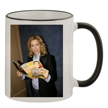 Tea Leoni 11oz Colored Rim & Handle Mug