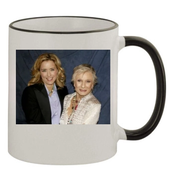 Tea Leoni 11oz Colored Rim & Handle Mug