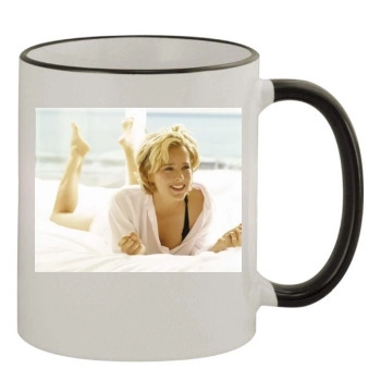 Tea Leoni 11oz Colored Rim & Handle Mug