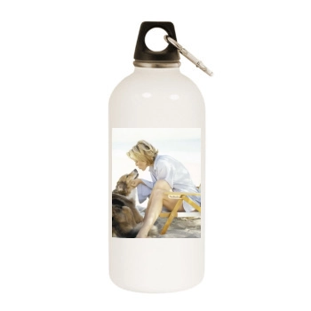 Tea Leoni White Water Bottle With Carabiner